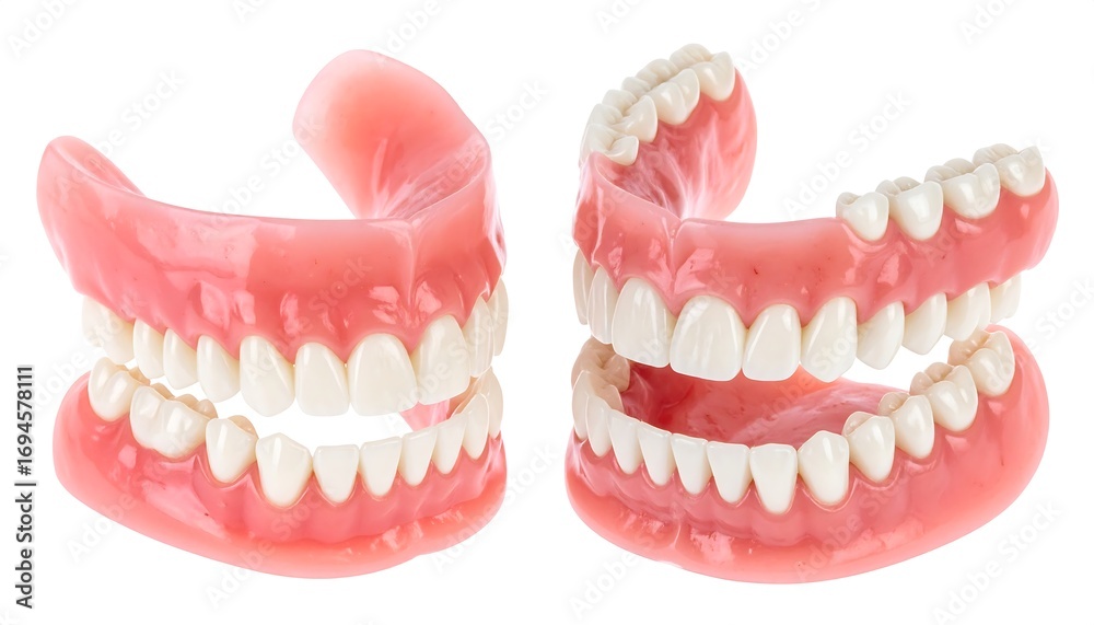 Fototapeta premium Dental prosthesis, two upper and lower dentures