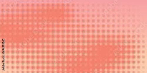 Pink  orange red polka dots gradient halftone background. Pop art cartoon dot texture with comic graphic design, Horizontal abstract pattern wall. vector modern