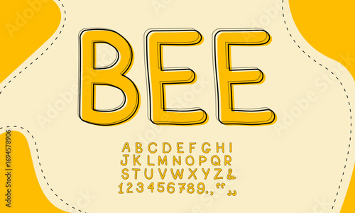 Bee fonte com alfabeto maiúsculo com números