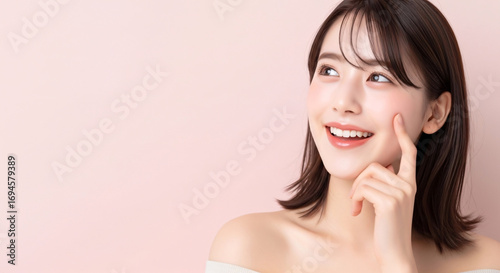 笑顔、アジア人女性、若い