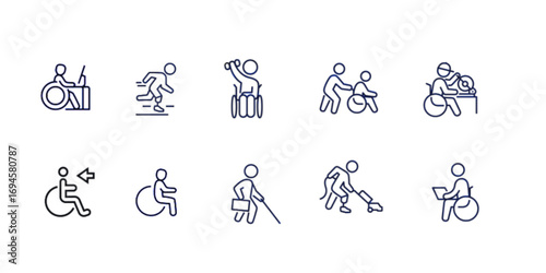 Set  icons related to disability
