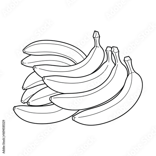 Bunch of ripe bananas in a natural arrangement for healthy eating