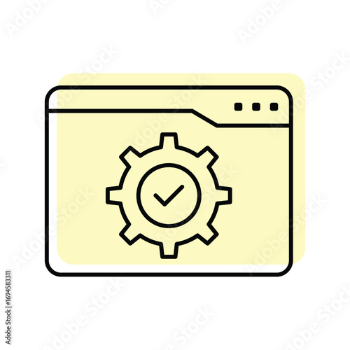 Web Setting color shadow thinline icon , vector, pixel perfect, illustrator file 
