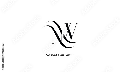 NW, WN, N, W abstract letters logo monogram