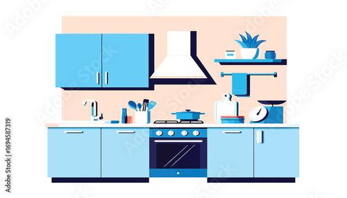Modern Kitchen Interior Design Illustration