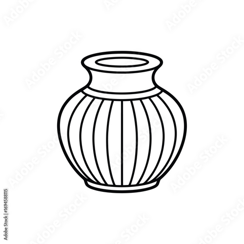 Simple outline drawing of a classic fluted vase