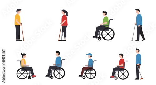 Diverse people with disabilities engaging in everyday activities
