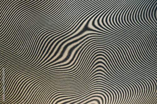 Abstract wavy optical illusion background with dark lines on light surface forming hypnotic pattern in fluid motion style. Ai generative. Ai generative
