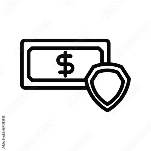 Secure Money line icon , vector, pixel perfect, illustrator file 
