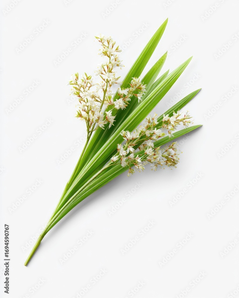 Obraz premium Fresh, vibrant greenery with tiny white flowers