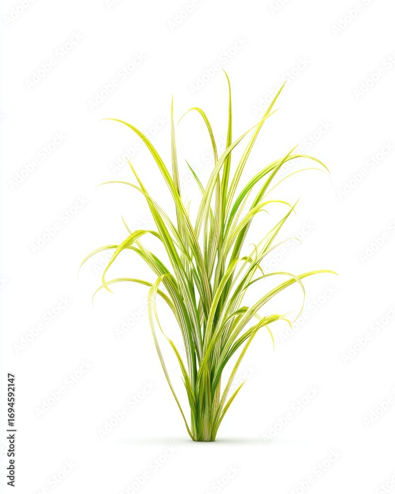 Naklejka premium Yellow-green grass tuft, isolated