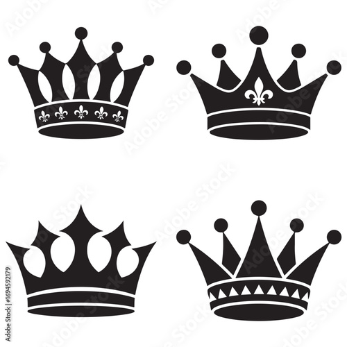 set of crowns vector