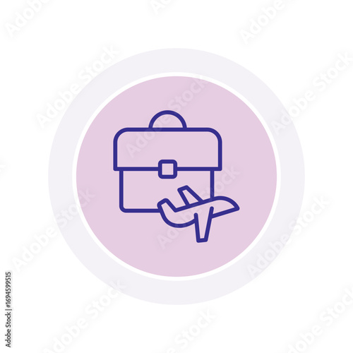 Business trip color circle icon , vector, pixel perfect, illustrator file 
