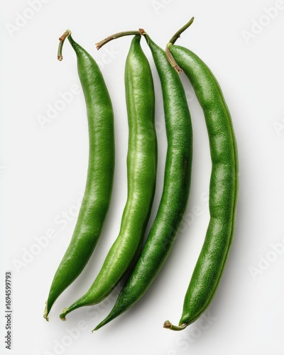 Fresh green beans arranged