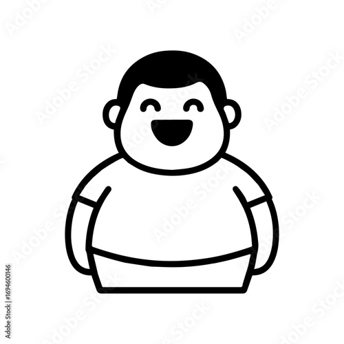 character emotion fat man joy vector on white background
Vector icon character with emotion