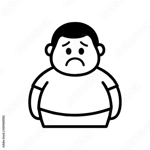 character emotion fat man sadness vector on white background
Vector icon character with emotion