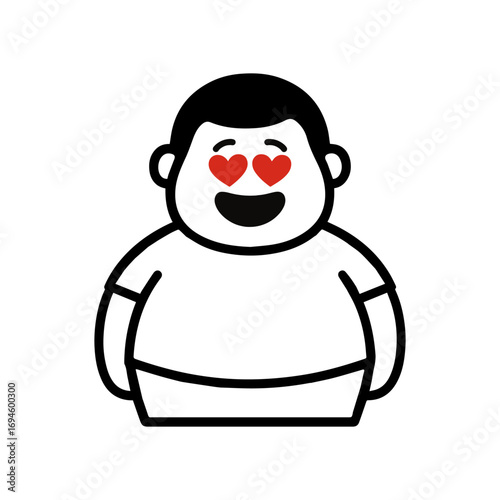 character emotion fat man love vector on white background
Vector icon character with emotion