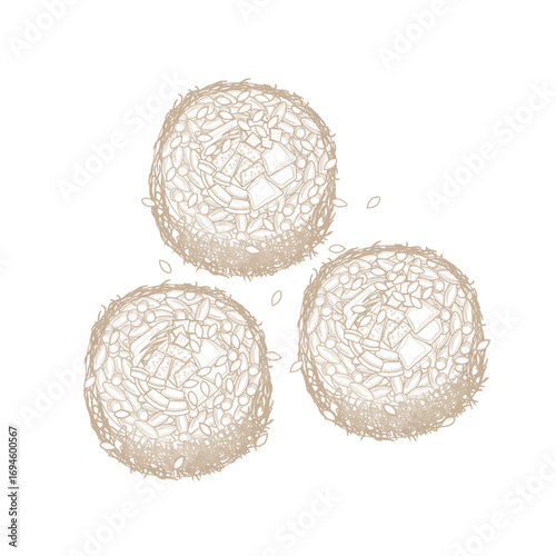 Vector Illustration Logo Line art Gamtae Gimbap Rolls 
