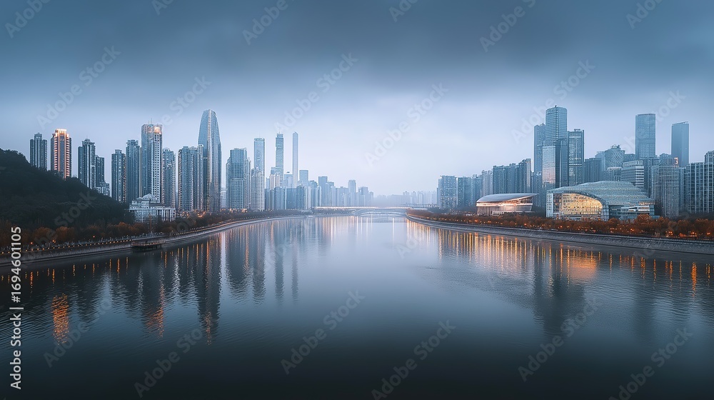 Fototapeta premium singapore skyline at sunset