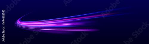 A glowing arc flashes across the background like a lightning curve. High-speed movement is emphasized with subtle motion blur. A dynamic and electric-style visual.