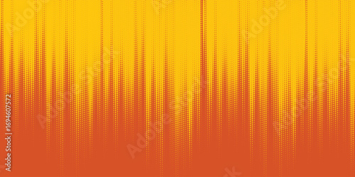 Retro vector halftone background with vibrant yellow hues. Smooth abstract tonal transition made by dots.