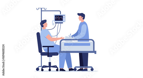 Healthcare professionals in a hospital setting providing patient care