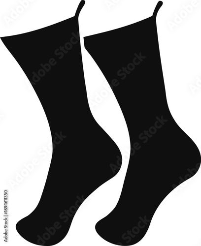 Vector illustration of a pair of black socks