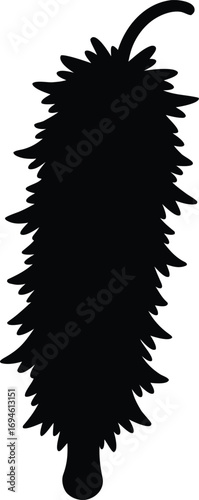 Vector black silhouette of a cactus