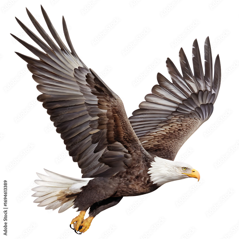 Fototapeta premium eagle isolated on white background, png, ai generated