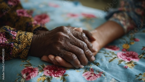 Close-up of two hands holding
