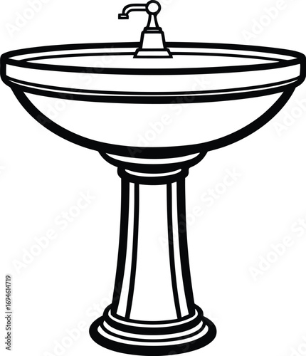 Vector pedestal sink icon