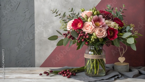 Wallpaper Mural Minimalist Happy Mother’s Day greeting card design with white photo frame and pink carnation flowers on soft pastel background, elegant floral decoration for celebration and holiday wishes Torontodigital.ca