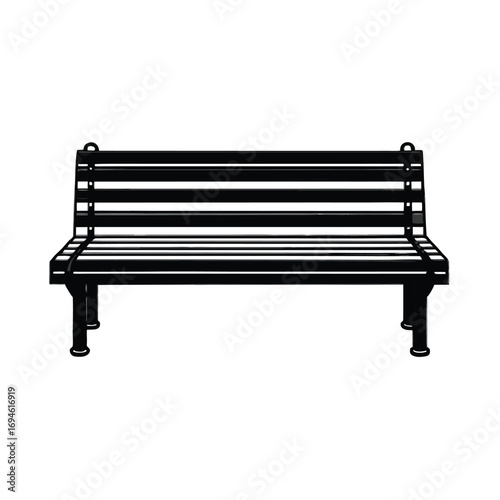 Vector black bench icon