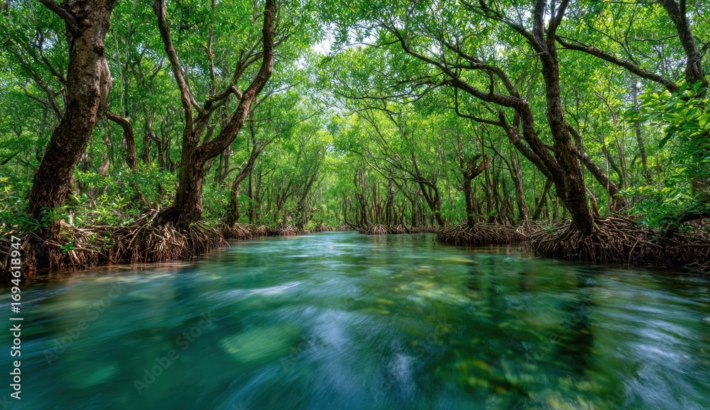 Fototapeta premium Lush mangrove waterway (4)