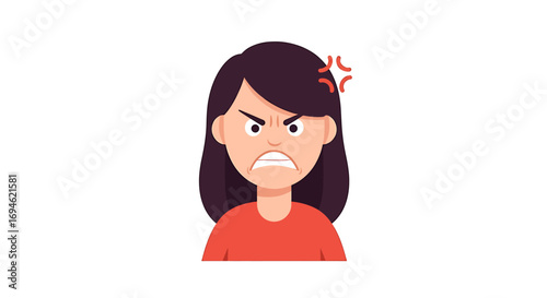 Angry Woman Cartoon Illustration Expressing Frustration and Anger