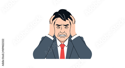 Stressed Businessman Illustration Frustration and Pressure