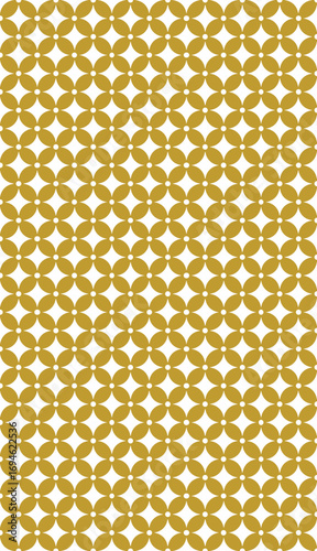Golden floral pattern seamless repeat textile design