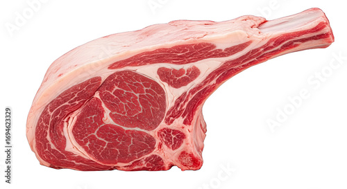 Raw Beef Rib Roast Closeup View