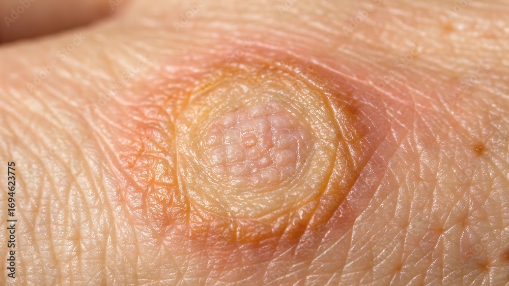 Fototapeta premium Inflamed skin lesion textured surface image