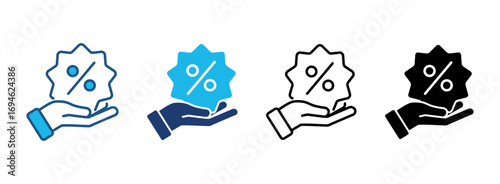 Offer Icon Set With Multiple Styles. Vector Illustration