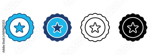 Badge Icon Set With Multiple Styles. Vector Illustration