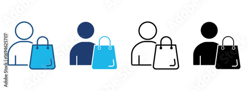 Customer Icon Set With Multiple Styles. Vector Illustration