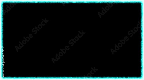 Electricity Frame Overlay Orange Electric Blaze Border Motion Graphics on Black Alpha Key Background
