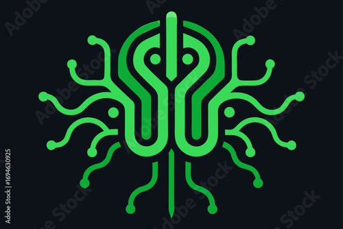 A vibrant green paint splash symbolizes eco-friendly concepts like nature, money, and plant growth in a vector illustration