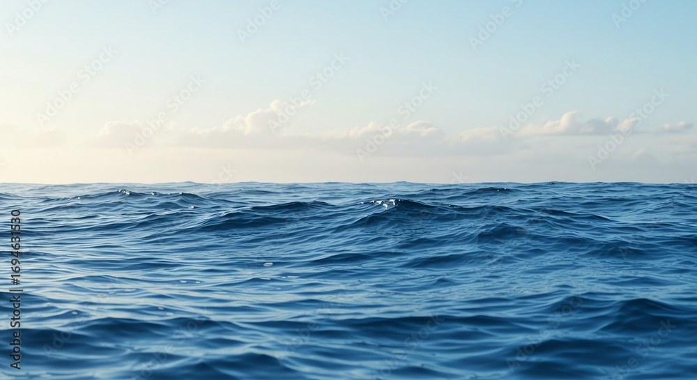 Obraz premium Blue ocean waves under a clear sky