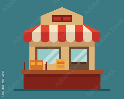 Vector illustration of a food stand