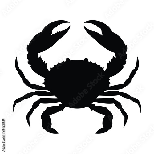 Black crab silhouette vector drawing seafood animal crustacean ocean sea life illustration design art