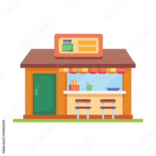 Vector illustration of a small food stand