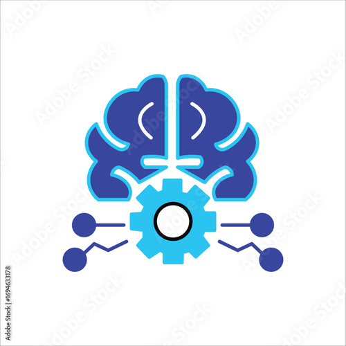 deep learning icons. simple colored vector illustration
