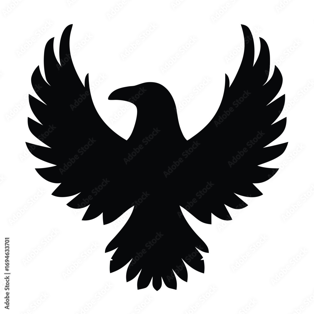 Obraz premium Download black raven silhouette vector illustration soaring bird graphic design element artwork template image